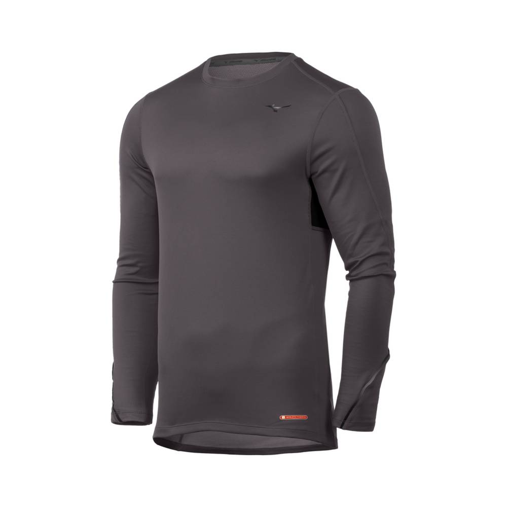 Base Layer Mizuno Breath Thermo® Long Sleeve - Homem - Cinzentas Escuro - LVMYQ1975